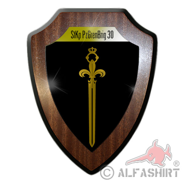 Heraldic shield StKp PzGrenBrig 30 Staff company Panzergrenadierbrigade # 31850