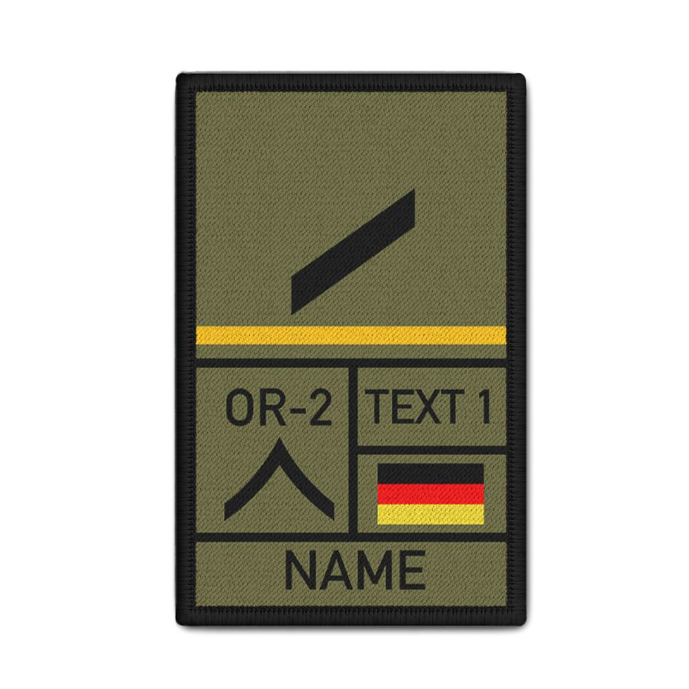 Patch Dienstgrad Gefreiter OR-2 Truppengattung Waffenfarbe Aufklärer Gelb #47167