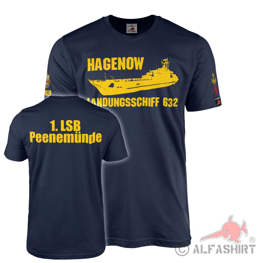 T-Shirt 1 LSB Peenemünde Volksmarine Hagenow Landing Ship 632 #42284