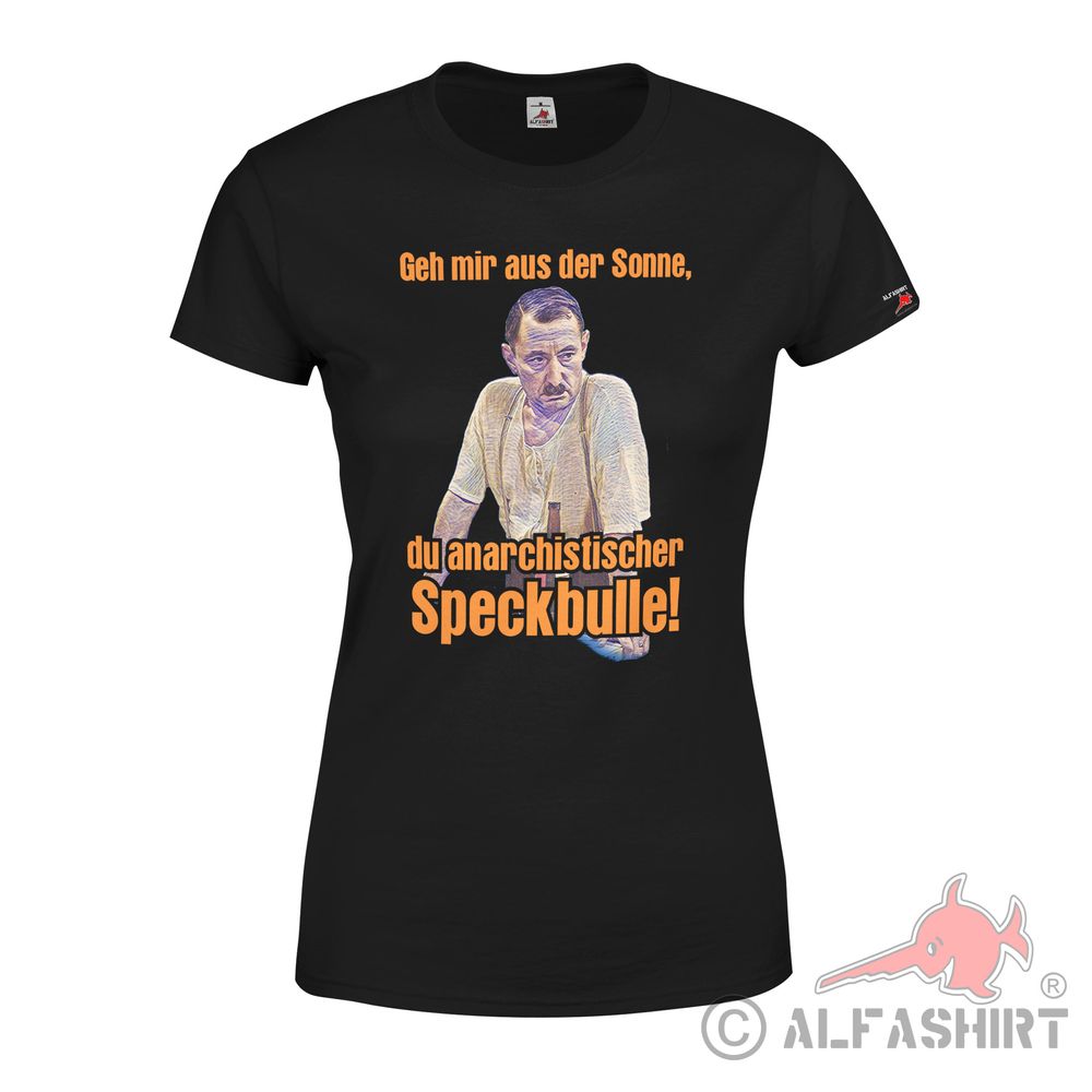 Women's T-Shirt Alfred Tetzlaff vs Speckbulle Get out of the sun Anarchy#42381