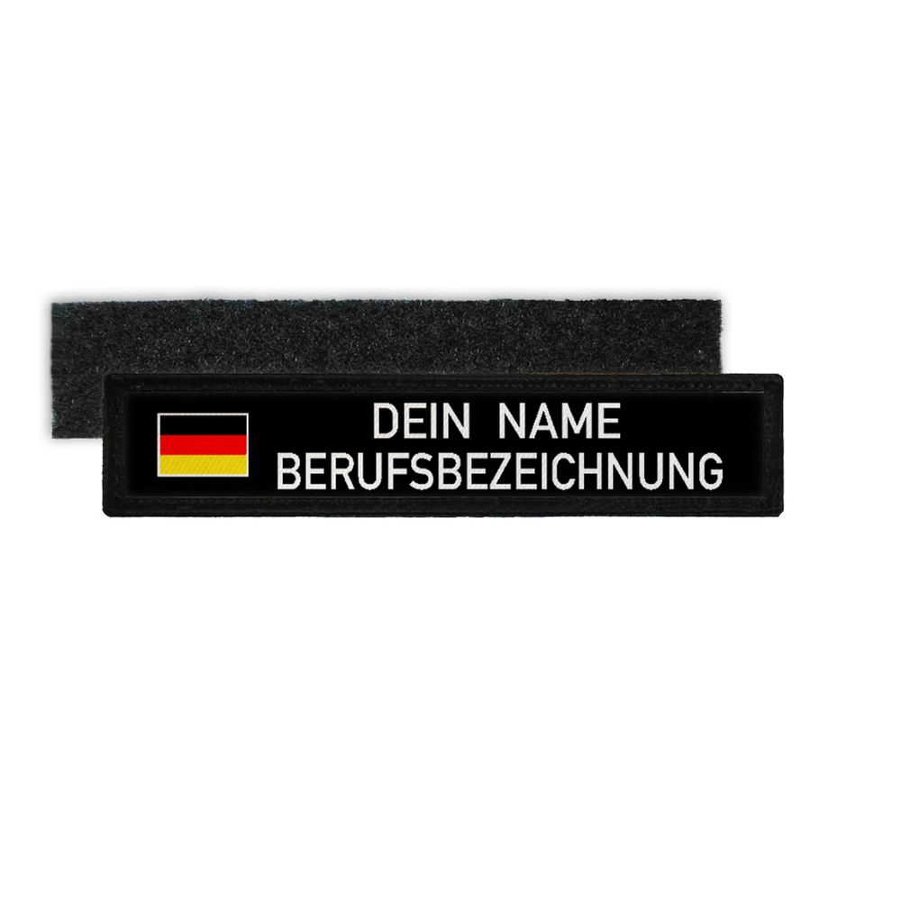 Namenschild Patch Berufsbezeichnung Dein Name Dienstgrad Schwarz #32315