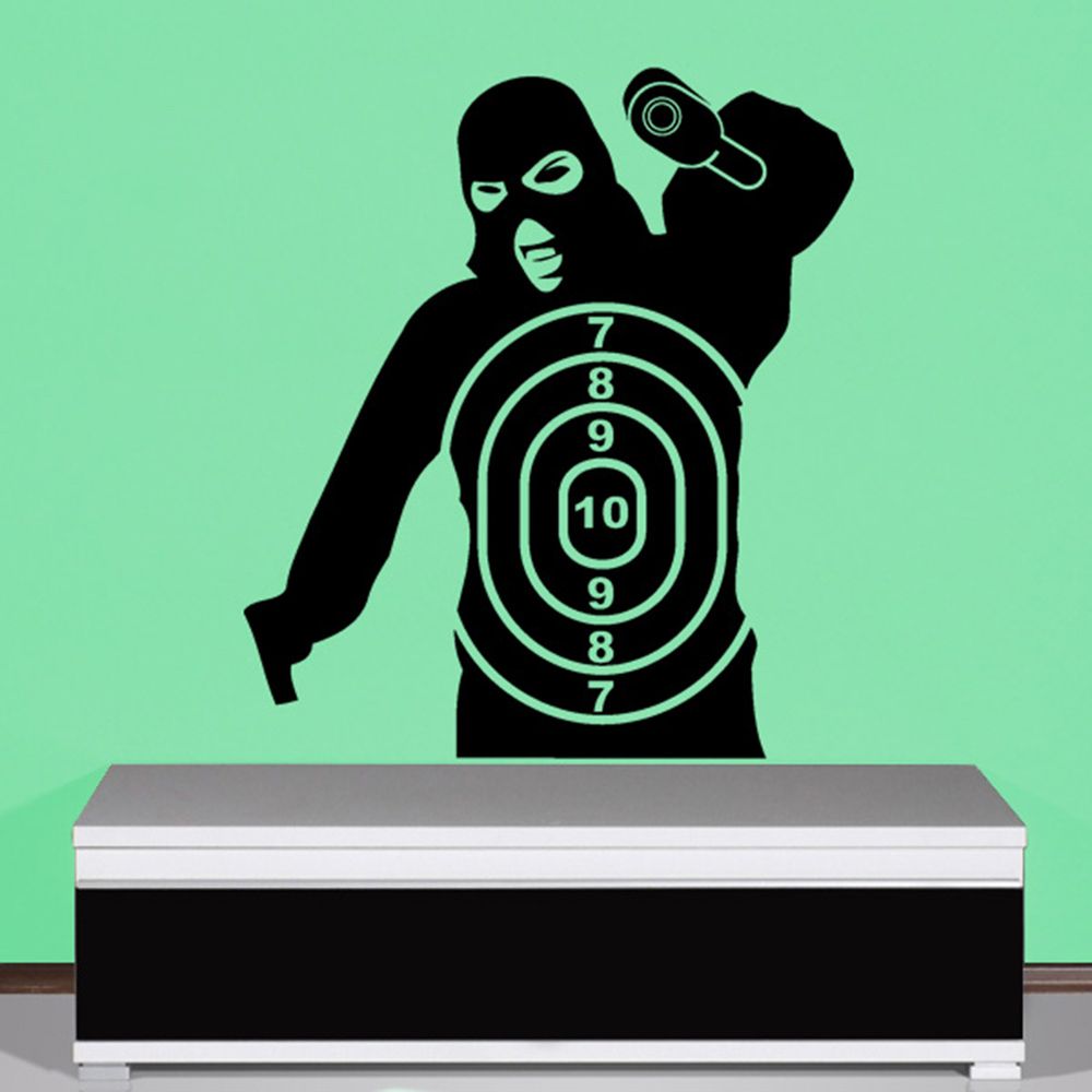 Shooter Target Cardboard Gangster Criminal Wall Decal 45x39cm # 4362