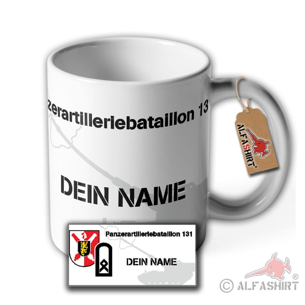 Tasse ArtBtl 131 Hauptfeldwebel HFw personalisiert Bataillonswappen Tasse #38633