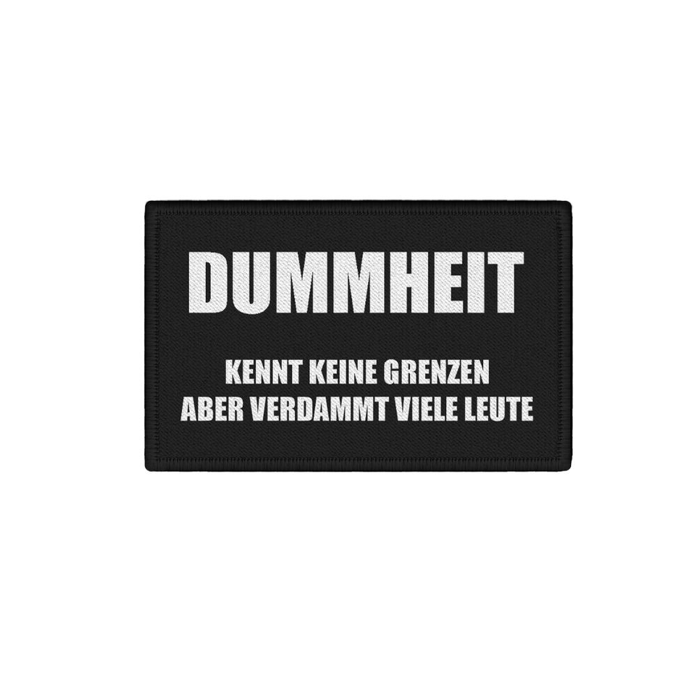 Patch stupidity knows no limits statement saying fun humor 7.5x4.5cm # 34389