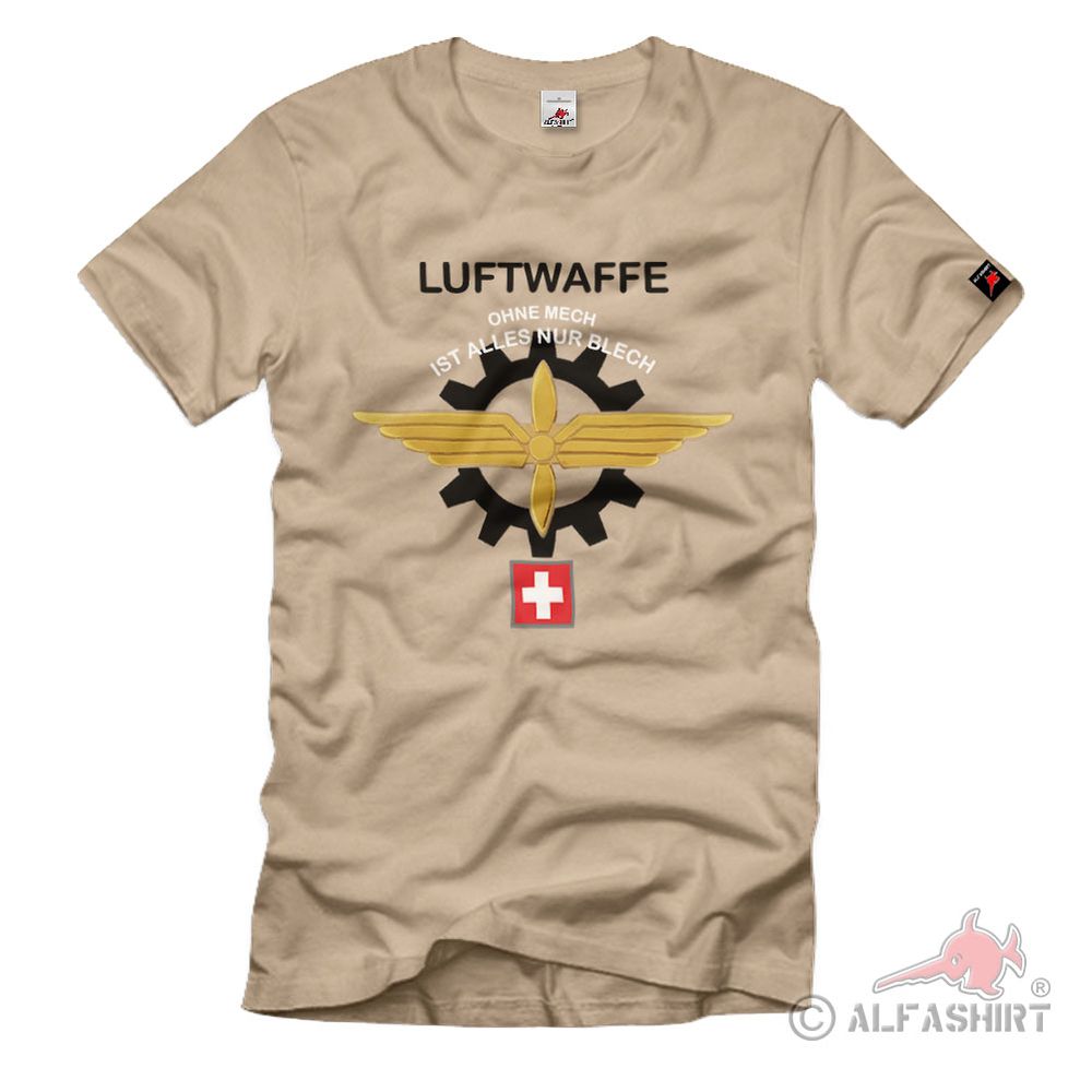 Swiss Luftwaffe Schweitz Airforce Militär Fahne Landesfahne T-Shirt #37219