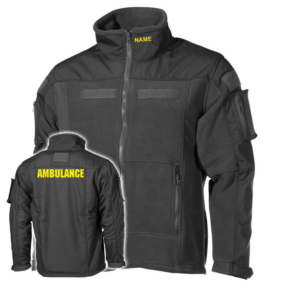 Combat Fleecejacke Ambulance Gestickt Sanitäter Notarzt Doktor Feldarzt #32201