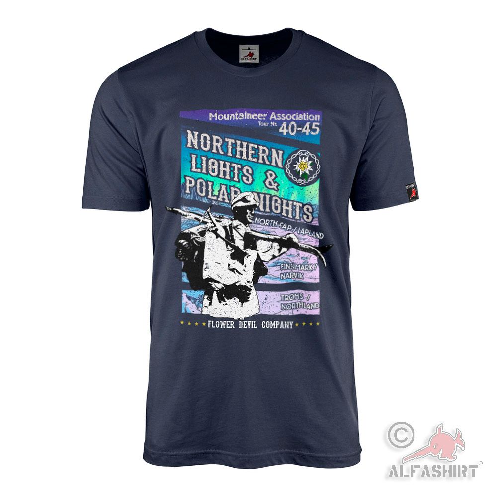 Northern Light & Polar Nights Gebirgsjäger Narvik Lapland WW2 T-Shirt#45440