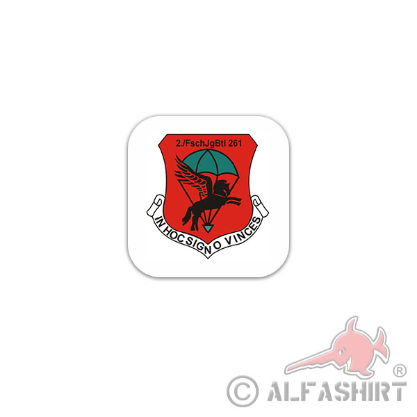Aufkleber/Sticker 2 FschJgBtl 261 Fallschirmjägerbataillon BW Heer 7x7cm A2893