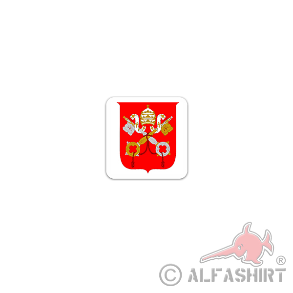 Sticker Vatican City Coat of Arms Vatican Stato della Cittá 7x7cm A3505