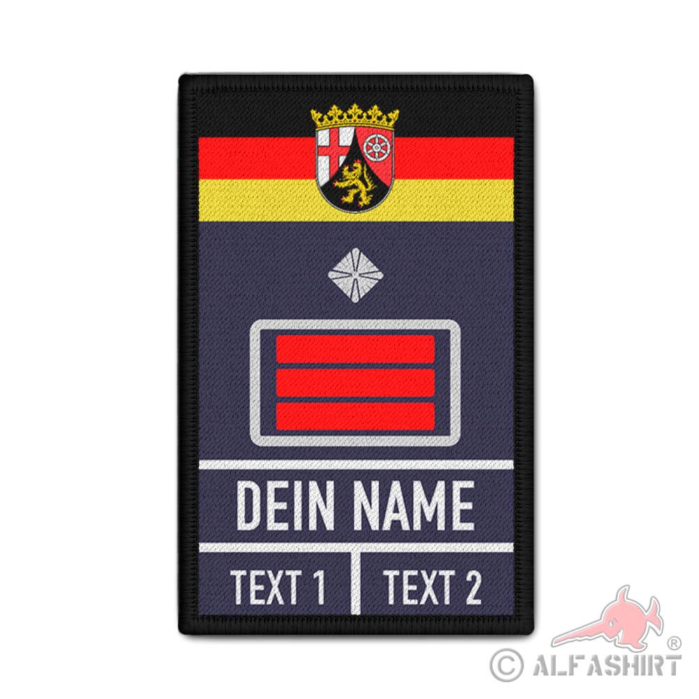 Rank Patch Feuerwehr Rheinland-Pfalz RLP Dienstgrad mit Namen #39040