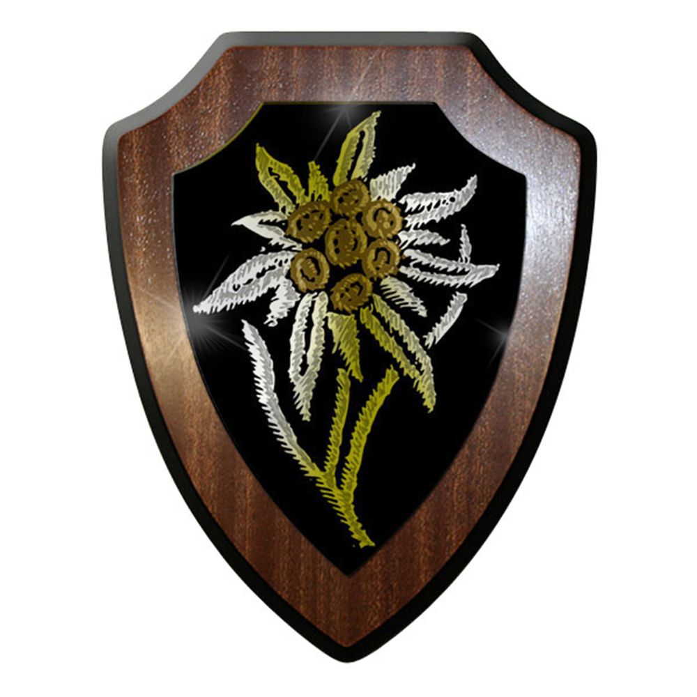 Wappenschild - Edelweiss Gebirgsjäger Blume Alpen Bergsteiger Bnd Bw #12396