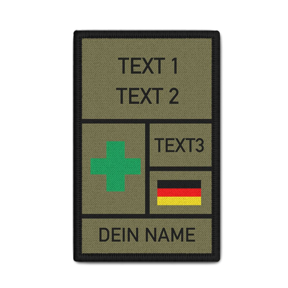 Rank Patch 9,8x6cm personalisiert Kreuz Paramedic Medic Sanitäter #42821