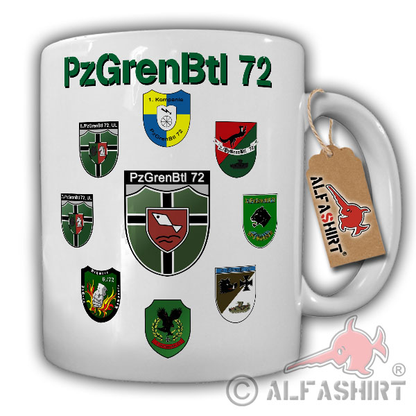Mug PzGrenBtl 72 Company Panzergrenadierbataillon BW Coat of Arms Badge # 17799
