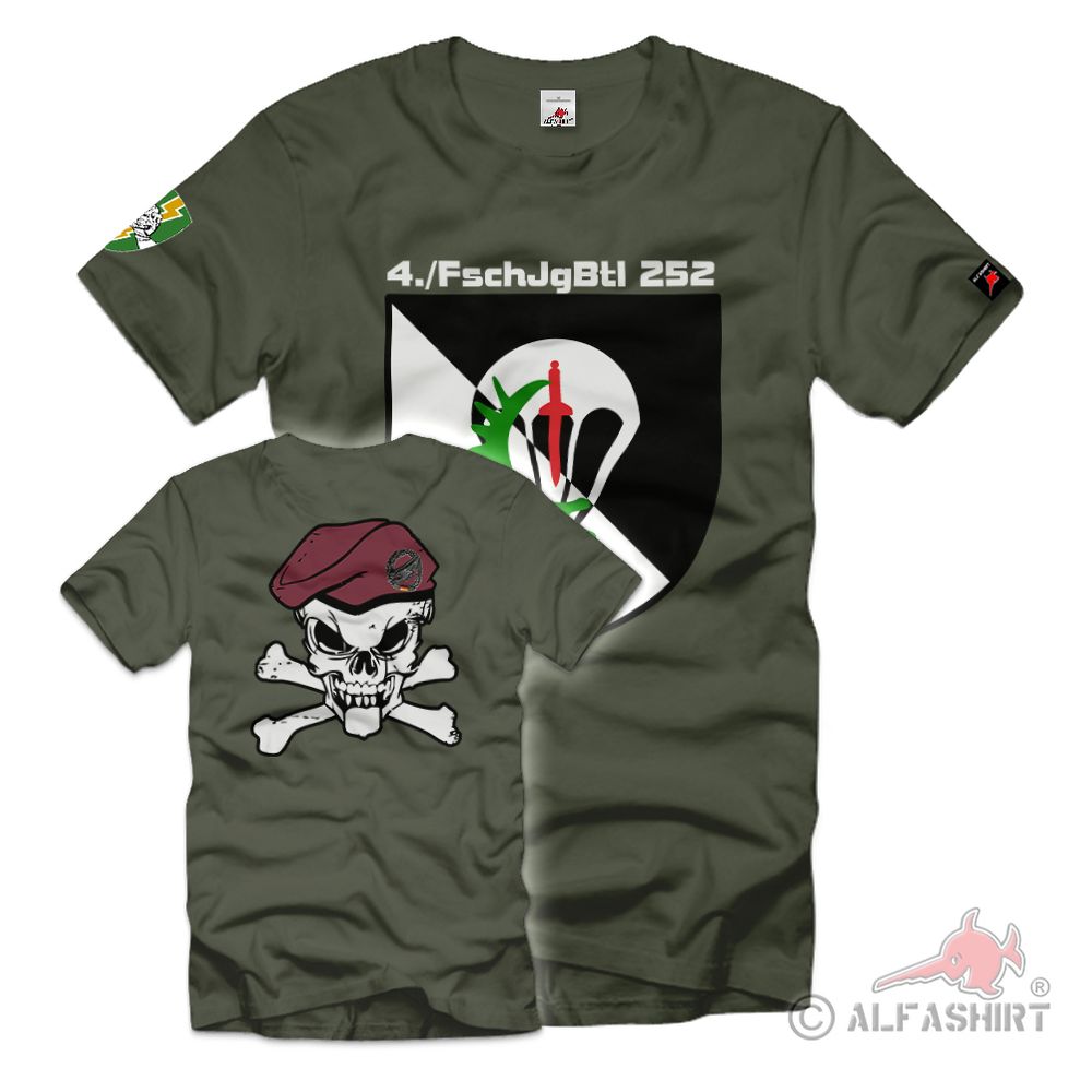 4 FschJgBtl 252 Totenkopf Nagold Paratrooper Company T-Shirt #38886