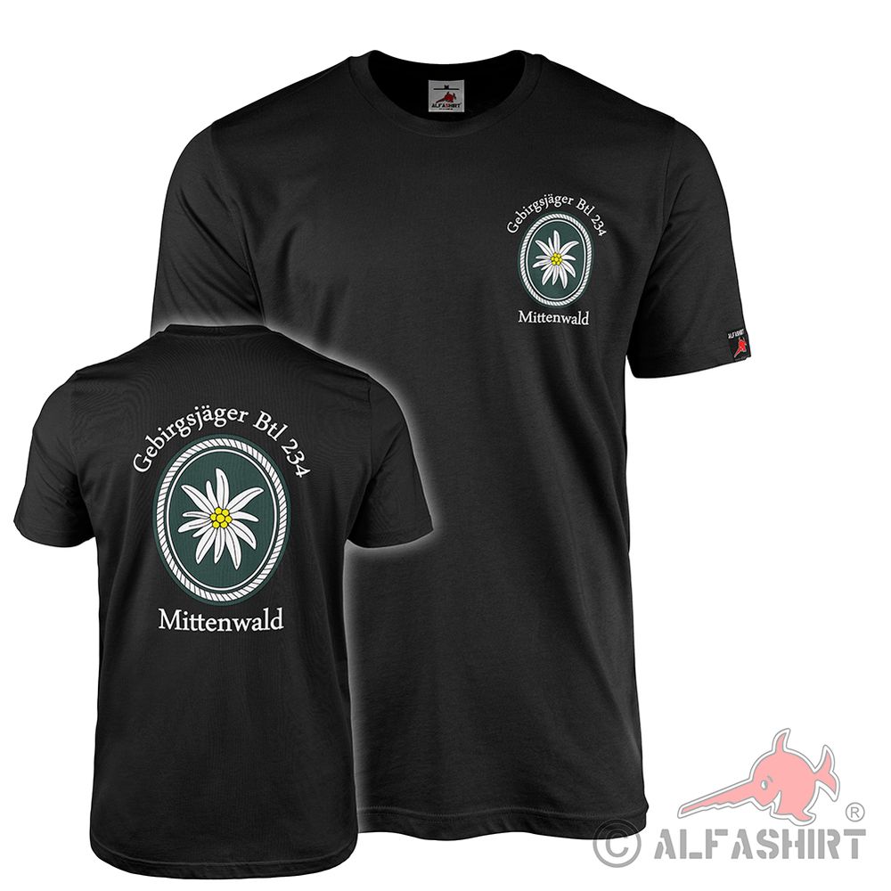 Gebirgsjäger Btl 234 Mittenwald GebJgBtl Bundeswehr Edelweiß BW T-Shirt#45750