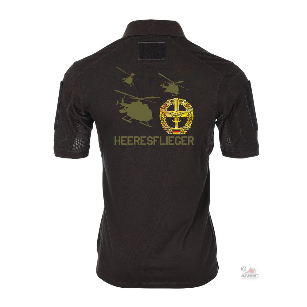 Tactical Polo Alfa Heeresflieger Barettabzeichen Reservist Bo105 BW #23787 Tactical Polo Alfa Heeresflieger Barettabzeichen Reservist Bo105 BW #23787