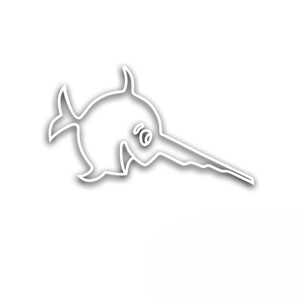 U-boat sawfish contour sticker rear window U96 fish sticker 60x35cm # A5497