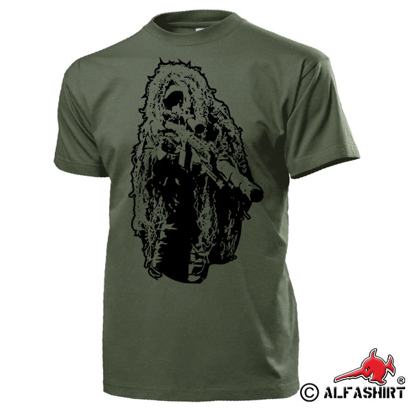 Scout sniper sniper BW ghilli suis camouflage sniper T shirt # 17323
