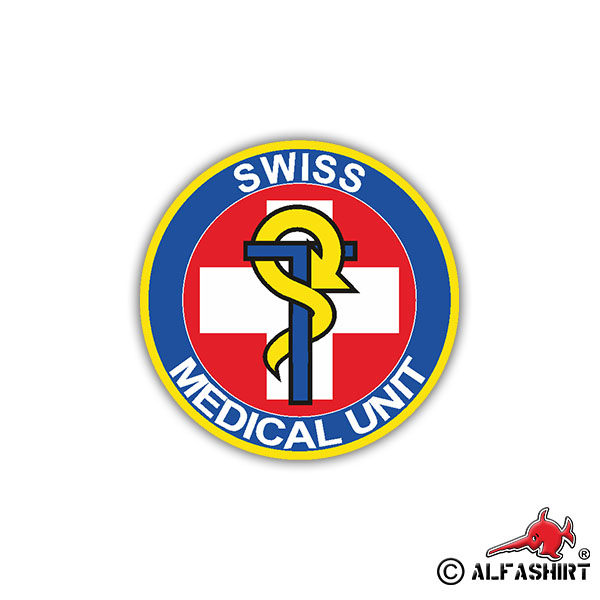 Aufkleber/Sticker Sanitäts Einheit Medical Unit Logo Schweizer Armee 7x7cm A1221