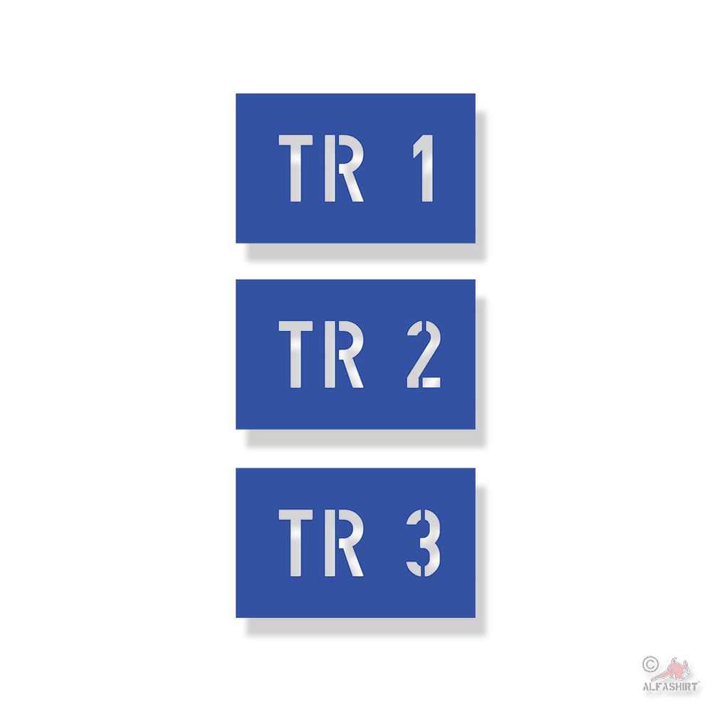 Lackierschablonen Aufkleber TR1 TR2 TR3 Schablone Truppe BW 3x 5x12cm #A4627