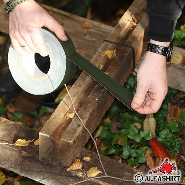 Original Bundeswehr Panzertape Klebeband olivgrün Farbe Ral 6031 50m - #12037
