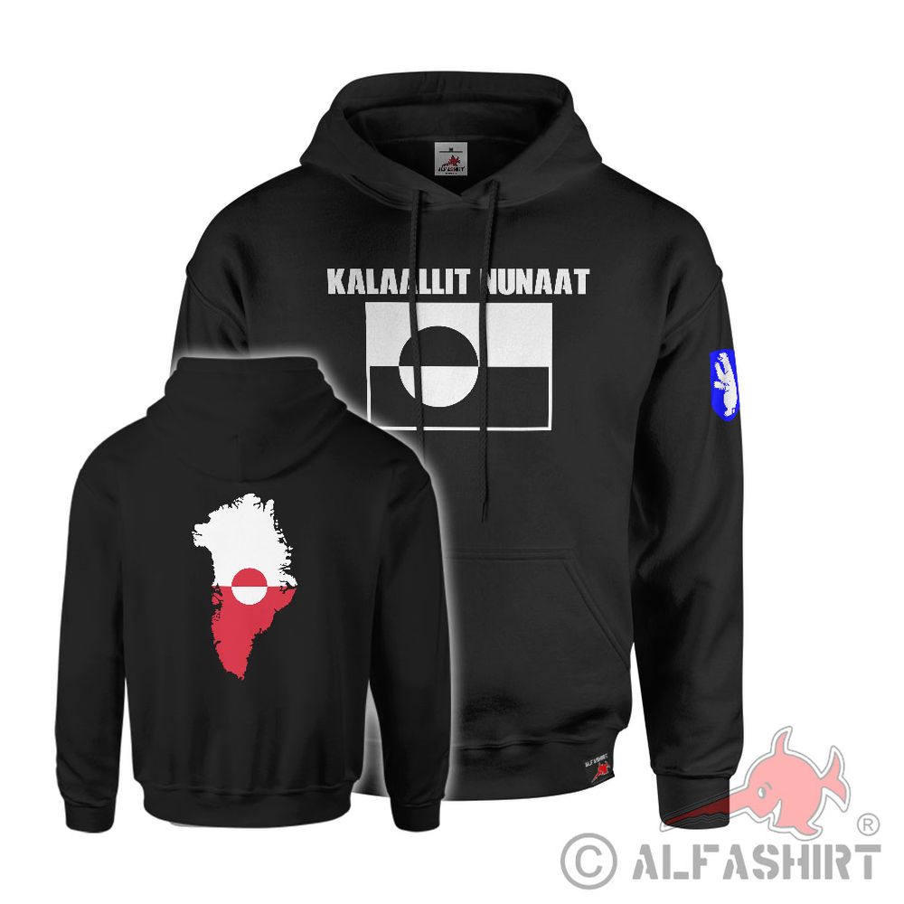 Hoodie Greenland Kalaallit Nunaat Country Silhouette Flag Flag #42960