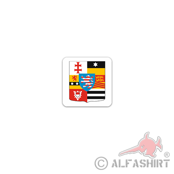 Aufkleber/Sticker Landeswappen Haus Wettin Wettiner Ernestiner 6x7cm A3262
