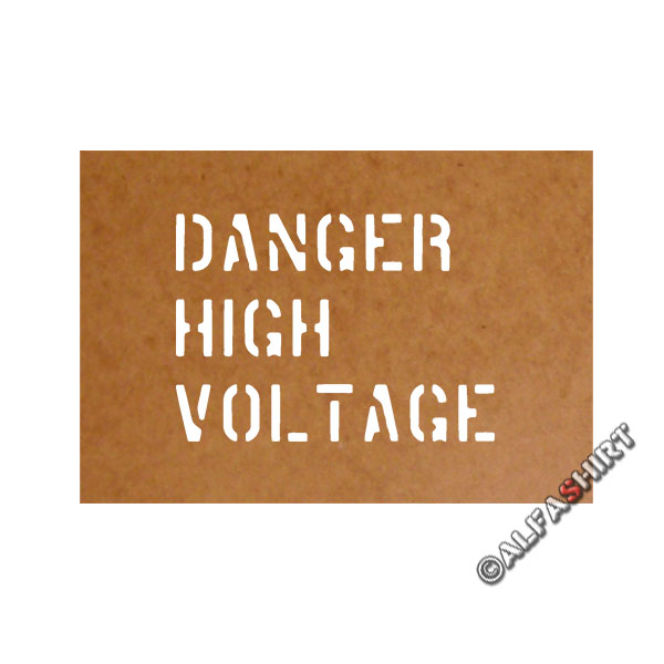 Danger High Voltage stencil Ölkarton Lackierchablone 9,5x13cm # 15185