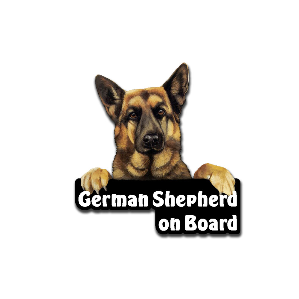 German Shepherd on Board Schäferfund Puppy Autoaufkleber Hund Rudel 7cm#A5870