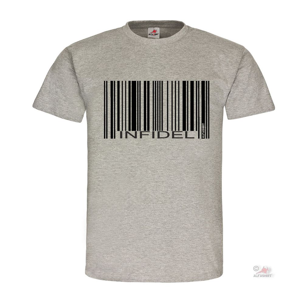 Barcode Infidel Dash Unbeliever BW Us Army Warrior T Shirt # 19362