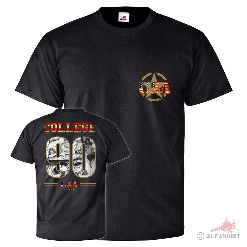 College USA Army Militär Armee Amerika Tattoo Lifestyle T Shirt #26145