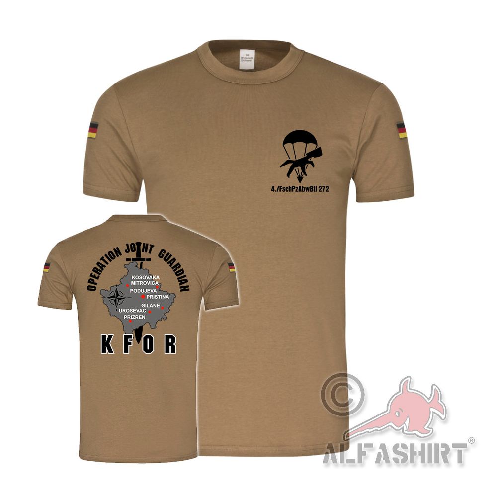 Bw Tropen 4 FschPzAbwBtl 272 KFOR Operation Joint Guardian T Shirt #39037