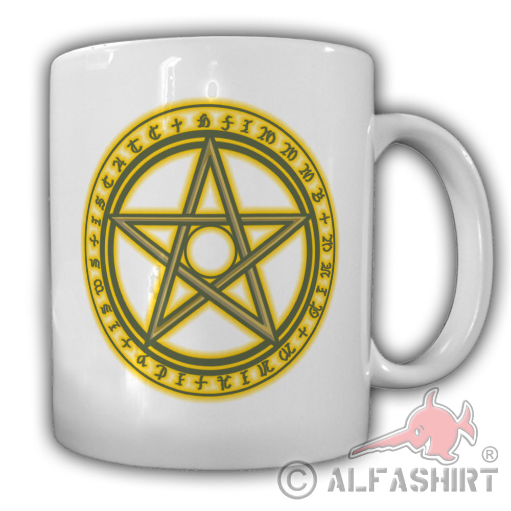Pentagramm Witchcraft Wicca Fünfstern Pentakel Drudenfuß Tasse #27595
