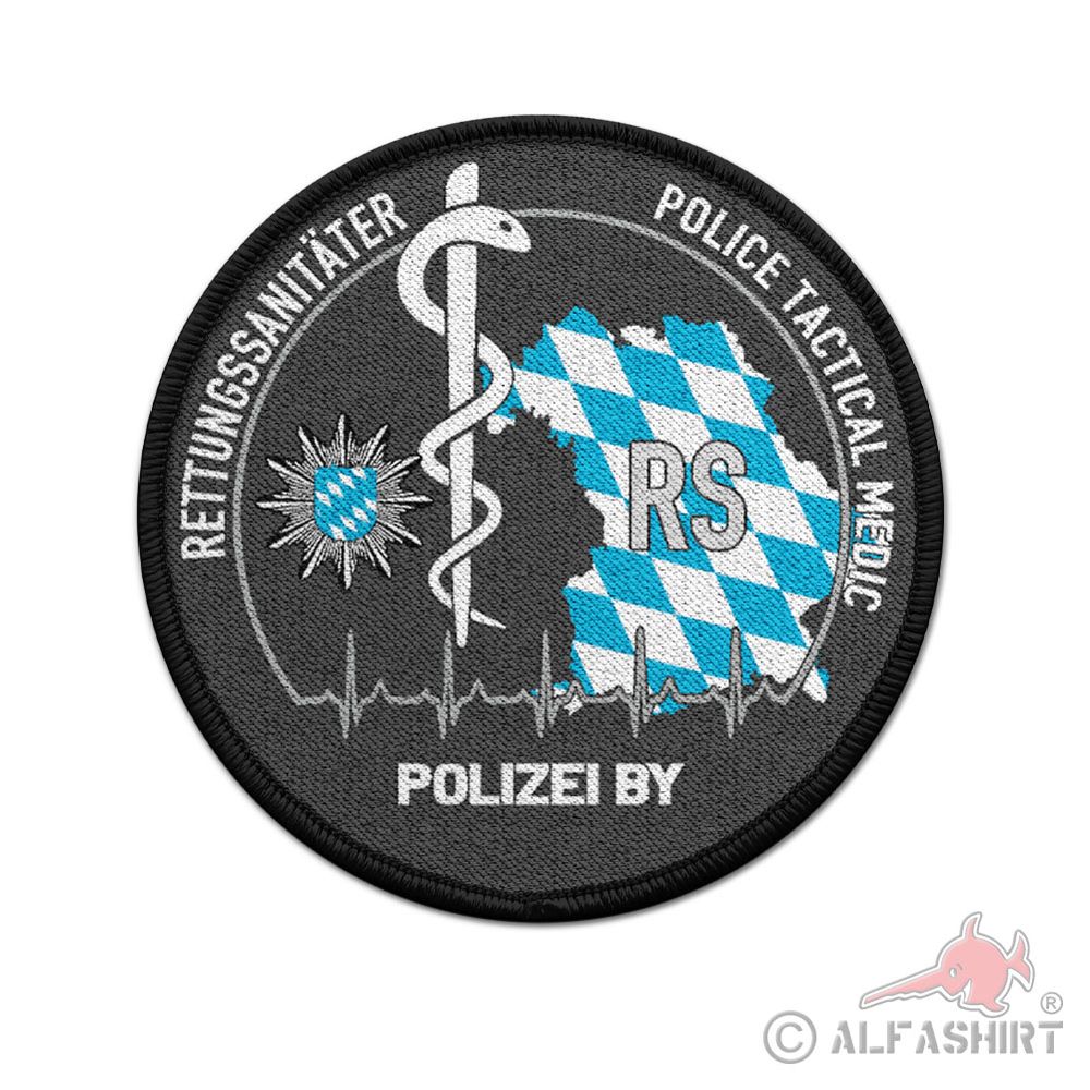 Patch Rund RS BY Polizei Rettungssanitäter  Aufnäher Einsatzsanitäter#43392