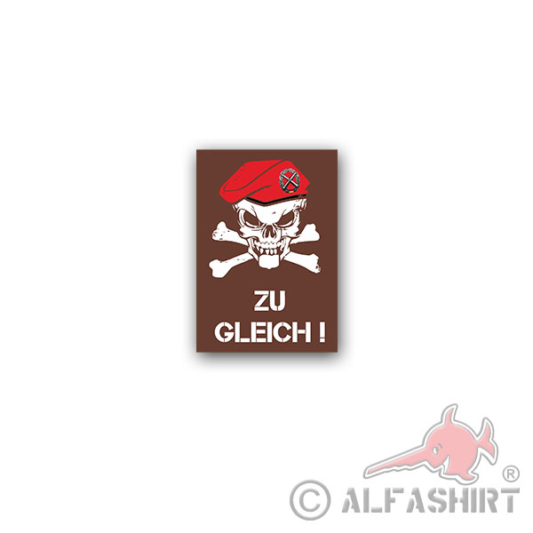 Sticker Artillerist BW Beret Skull to equal tanks 5x7cm A2925