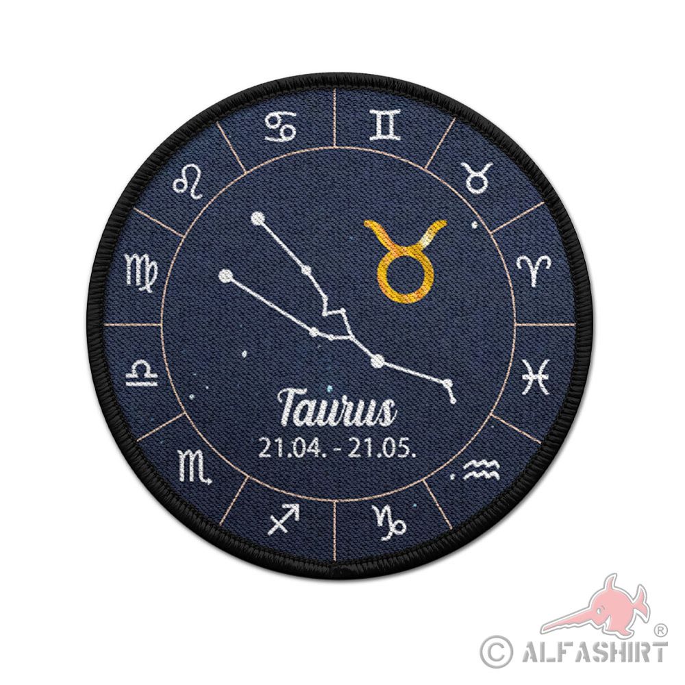 Patch 9cm Sternzeichen zodiac signs Stier Taurus April Mai Loyalität #42989