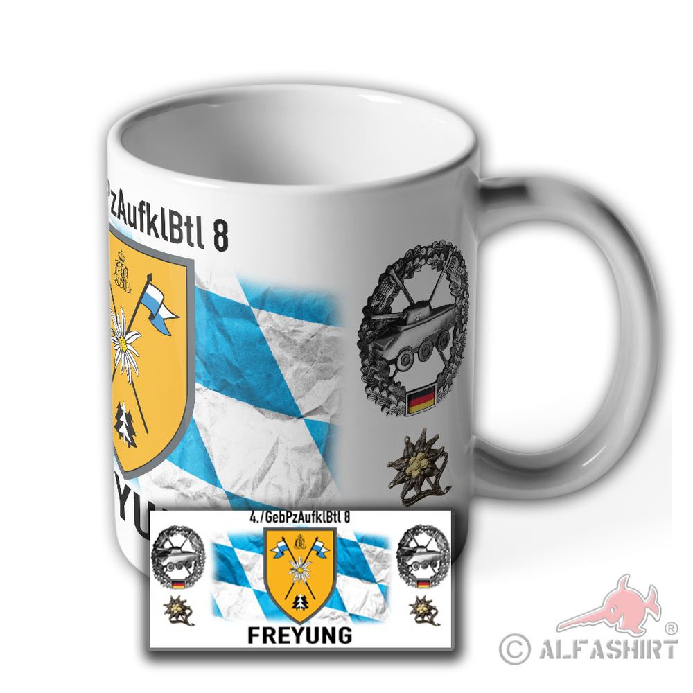 Tasse 4 Kompanie GebPzAufklBtl Gebirgspanzeraufklärungsbataillon 8 #42957