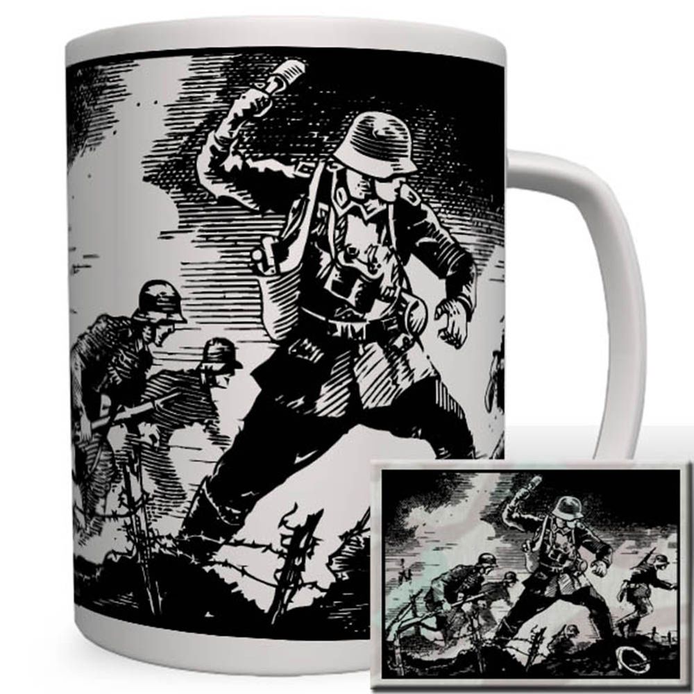 Kupferstich Wk West Front Soldat Wappen Emblem Einheit Abzeichen - Tasse #1121