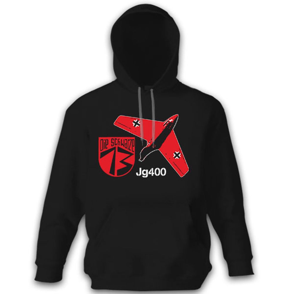 JG 400 Jagdgeschwader Die schwarze 13 Me 163 - Hoodie #12176