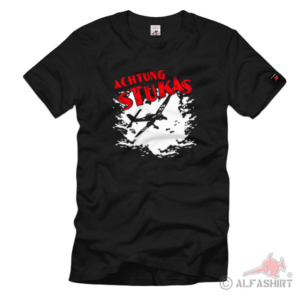 Achtung Stukas Rudel Major Offizier Ju 87 Luftwaffe - T Shirt Herren #1176