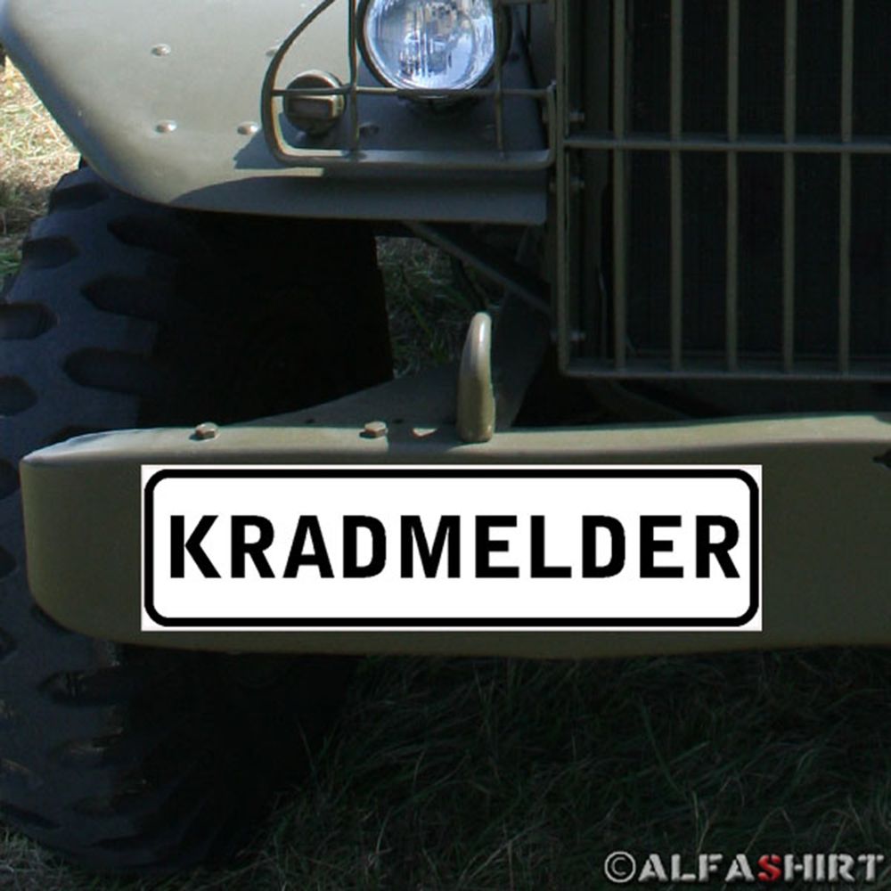 Magnetschild Kradmelder Bote Post Brief Informations Verkehr Motorrad Stab #A347