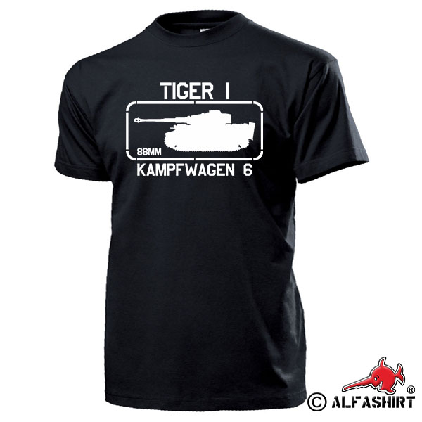 Chariot 6 Tiger 1 Panzerkampfwagen Tiger Tank - T Shirt # 16894