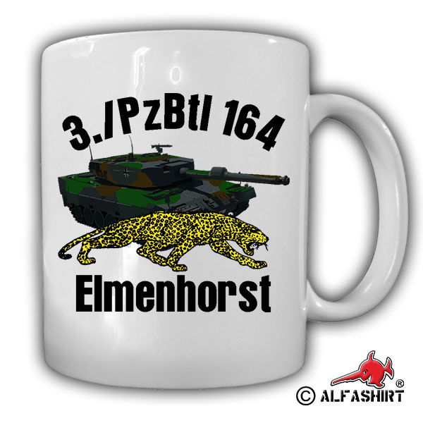 Mug 3.PzBtl 164 Elmenhorst Leopard 2A6 tank coat of arms unit Leo # 16081