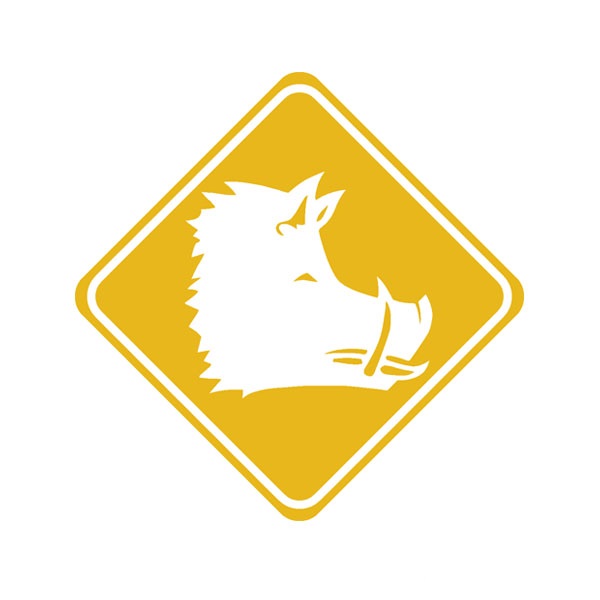 Achtung WILDSCHWEIN CROSSING Sticker Aufkleber Wildsau Jäger 10x10cm #A5955