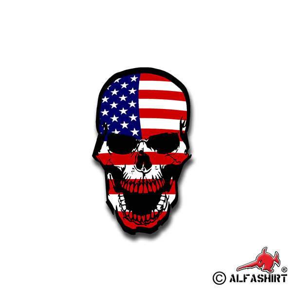 Sticker USA Skull Bones Skull America 7x4cm A1493