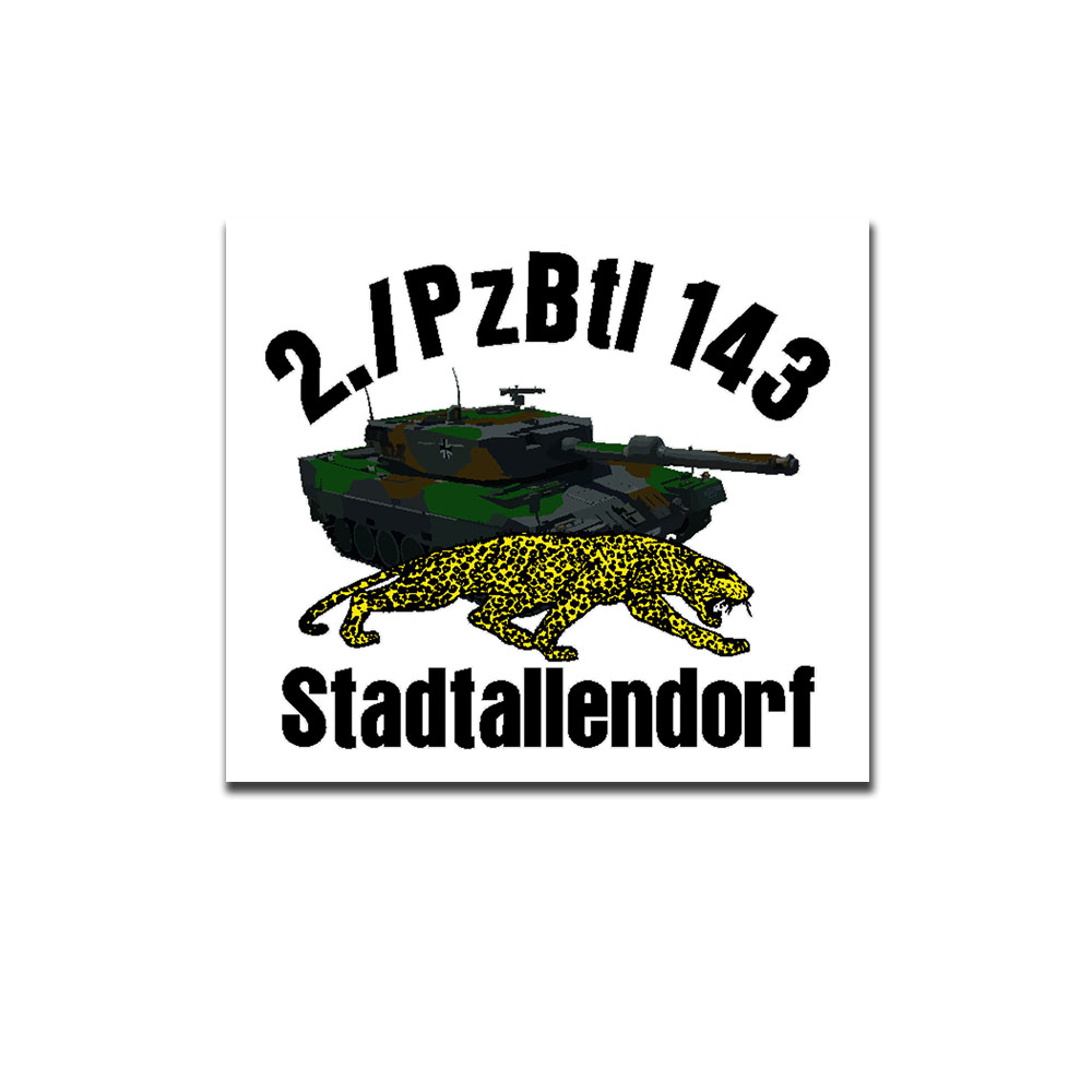 2 PzBtl 143 Stadtallendorf Aufkleber Sticker Bundeswehr 8x7cm # A5218
