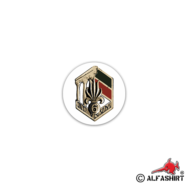 Aufkleber/Sticker 6° régiment étrangère d'infanterie France Regiment 7x7cm A2393