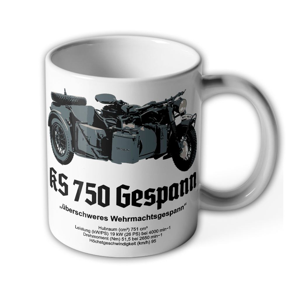 Tasse R75 Gespann Motorrad technische Daten Oldtimer Fan Kaffee Becher #17023