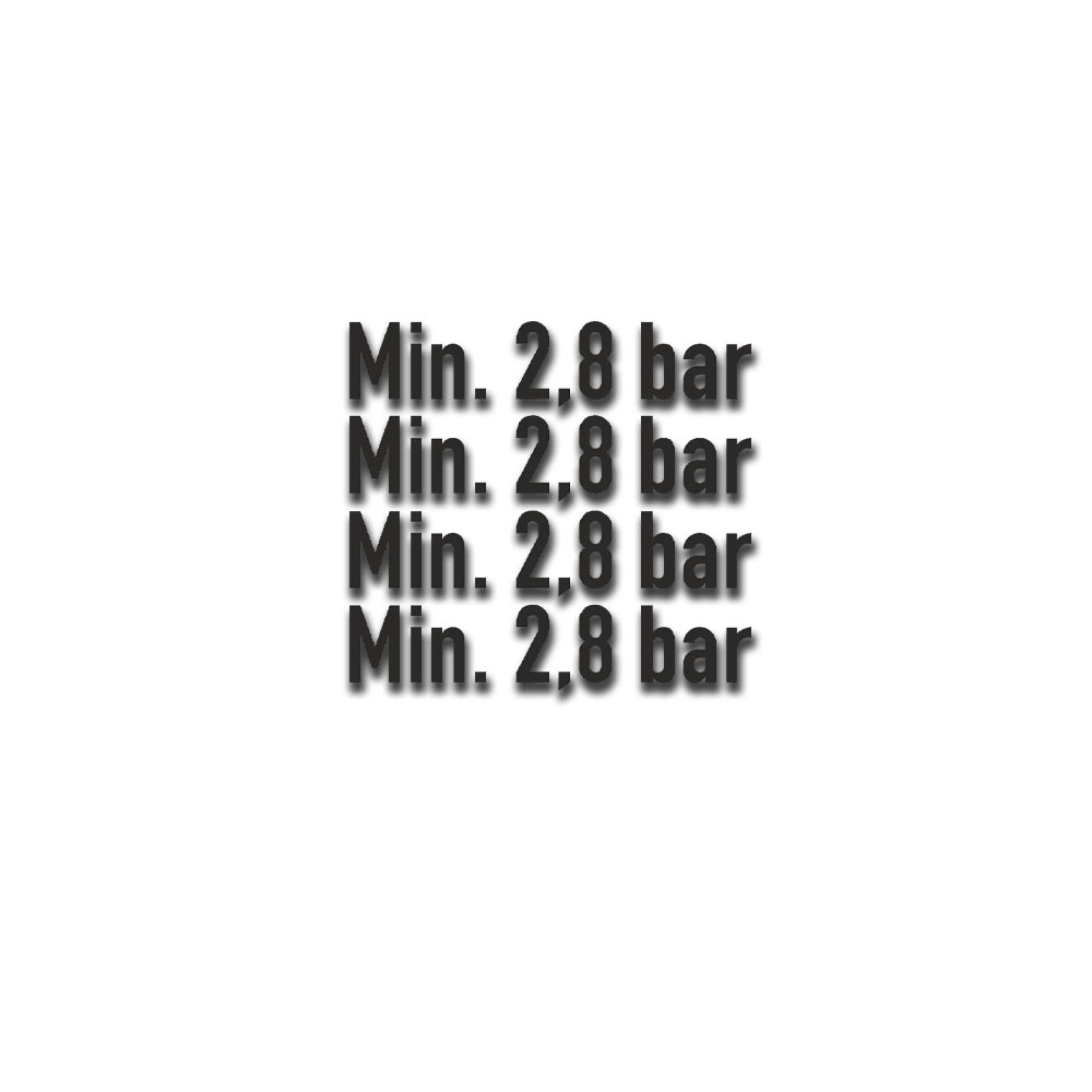 Min 2,8 bar Reifendruck Aufkleber Bundeswehr Reifen-Druck 5x1,5cm #A5363