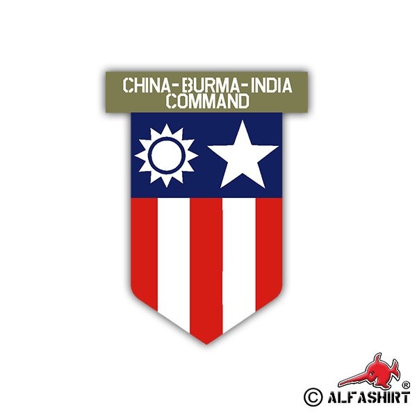 Sticker China Burma India Command US Army USA America 7x5cm A1102
